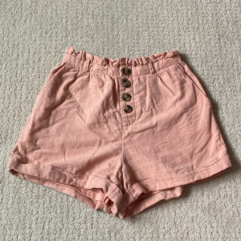 AE High-Waisted Button Front Paperbag Short
